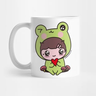 cute frog, cosplay frog, kawaii frog cartoon Mug